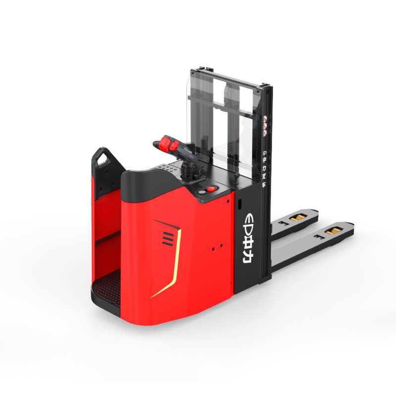 Battery Operated Warehousing Straddle Pallet Stacker Forklift Double Lift